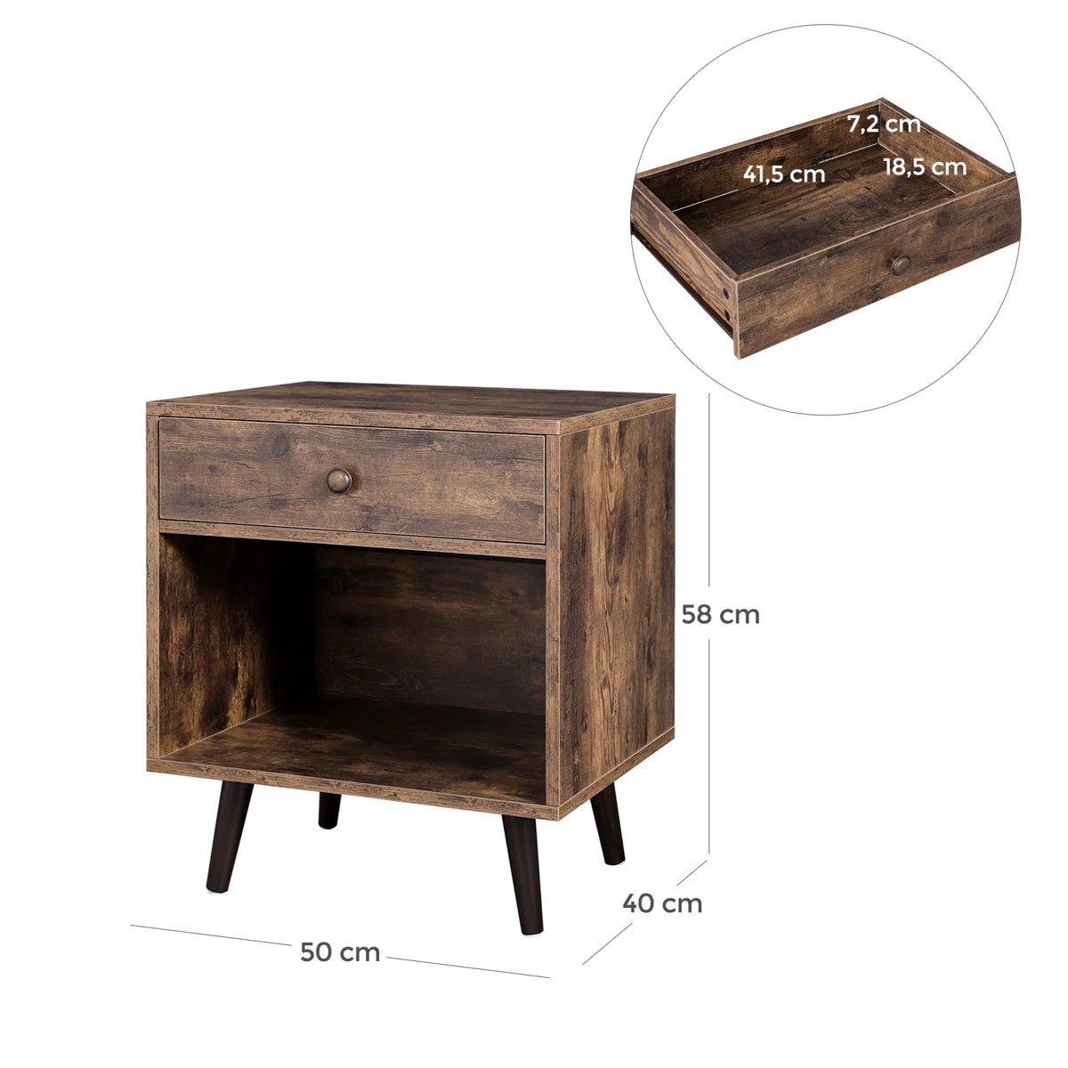 Manufactured Wood Bedside Table